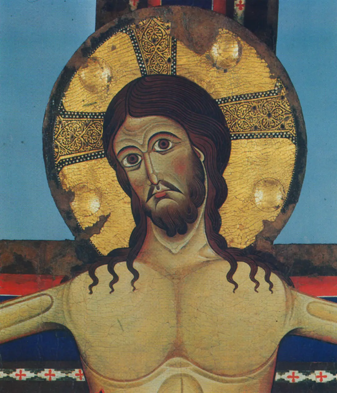 Alberto. Crocifisso. Dett. 1187. Tempera su pergamena e su tavola lignea. Spoleto, Duomo