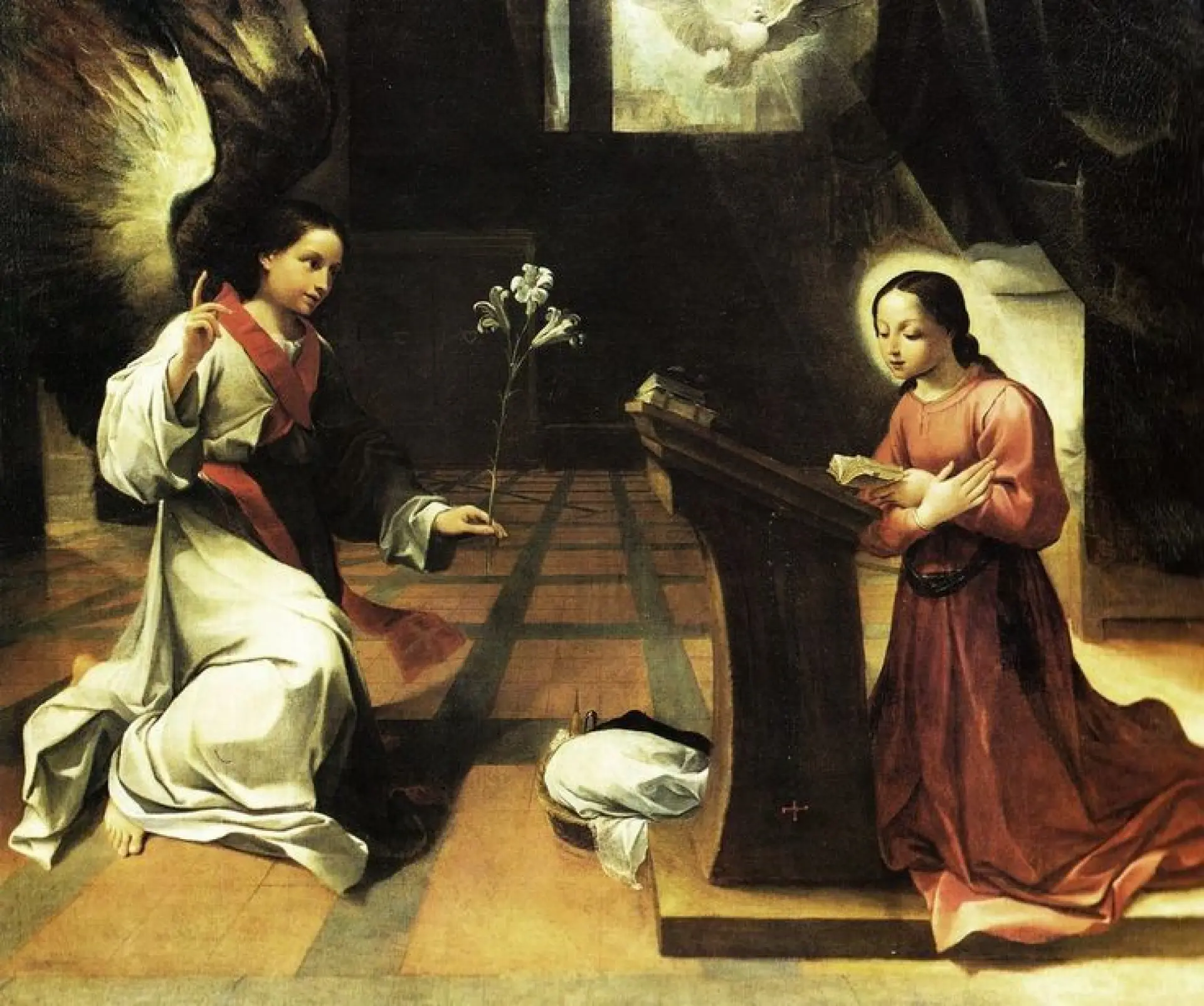 Ludovico Carracci. Annunciazione. 1585. Olio su tela cm 182,5 × 221 cm. Bologna, Pinacoteca Nazionale
