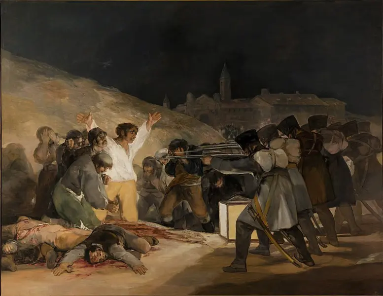 <p>Francisco Goya.<em> Il 3 Maggio 1808.</em> 1814. Olio su tela. Madrid, Museo del Prado</p>
