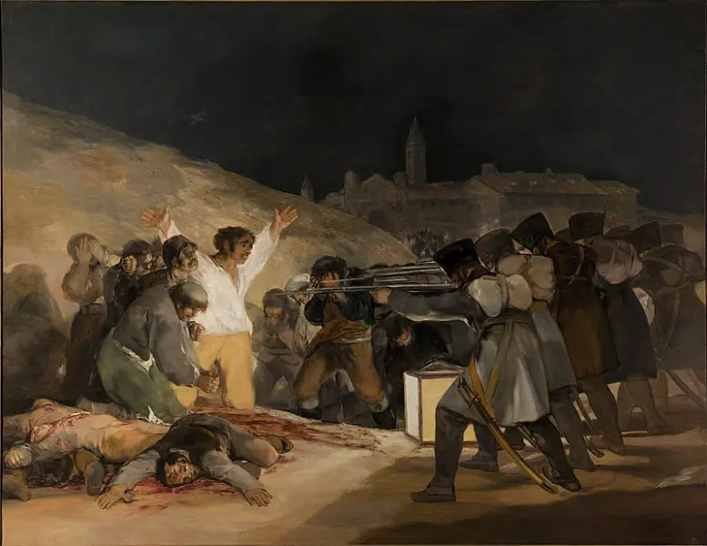 <p>Francisco Goya.<em> Il 3 Maggio 1808.</em> 1814. Olio su tela. Madrid, Museo del Prado</p>
