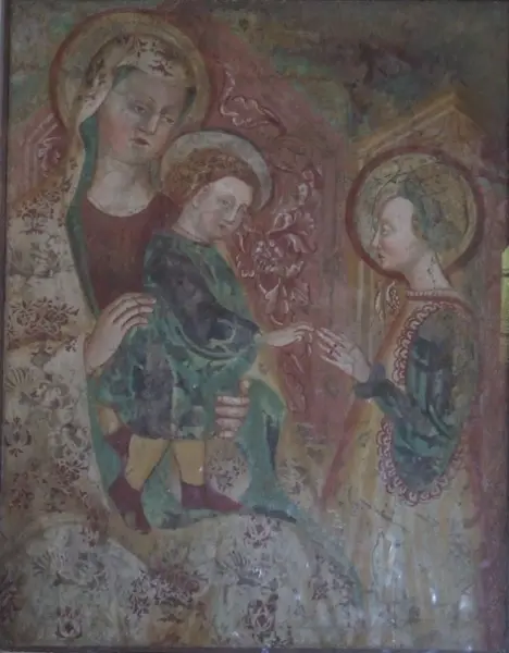 Anonimo. Sposalizio mistico di Santa Caterina. Affresco staccato. Santuario della Madonna di Corzano