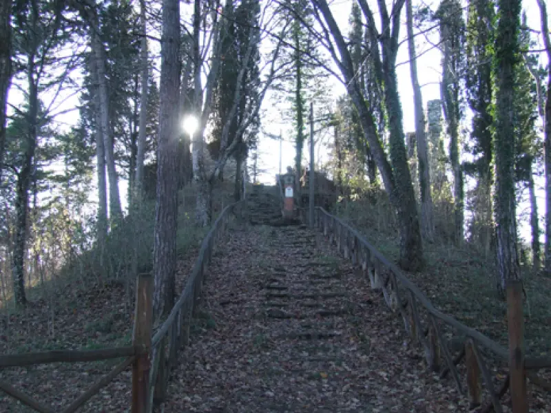 Strada di accesso alla Rocca di Corzano.