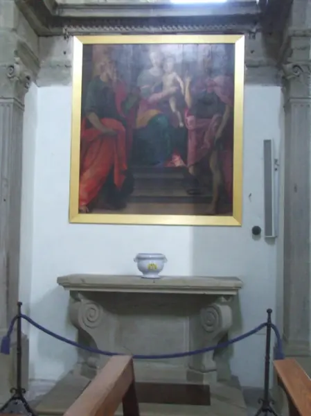 <p>Cappella con la Pala di Michele di Ridolfo del Ghirlandaio. Bagno di Romagna, Basilica di Santa Maria Assunta. Foto delle autrici del testo.</p>