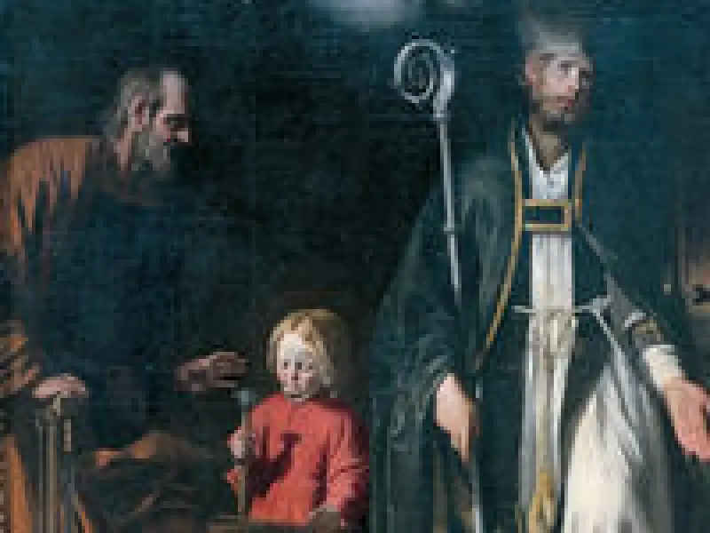 Guido Cagnacci, Gesù Bambino, S. Giuseppe e S. Eligio, Chiesa Collegiata di Santarcangelo, 1635