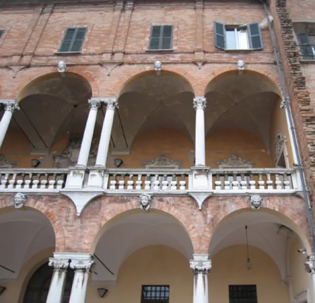 P.M. Angeloni. Palazzo Ghini. Loggia sul cortile interno. 1680. Cesena