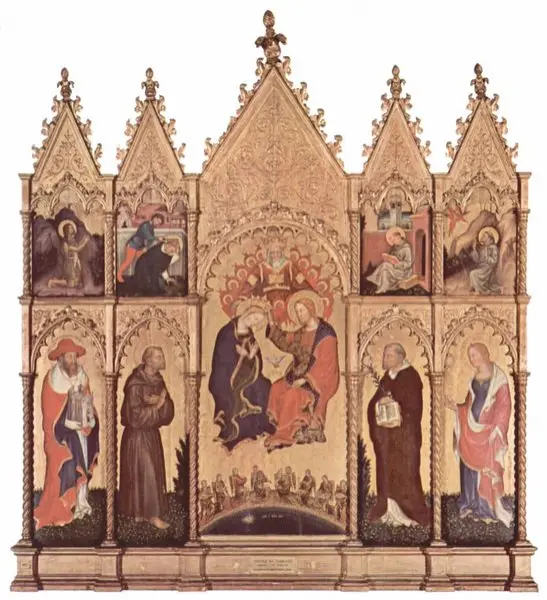 Gentile da Fabriano.  Polittico di Valle Romita. 1400 ca. Tempera su tavola.  cm. 280 x 250, Pinacoteca di Brera, Milano.