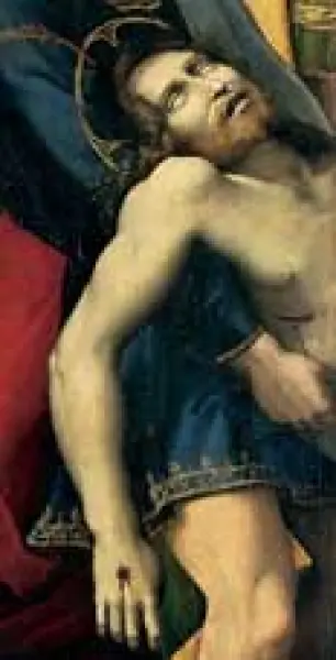 Raffaello. Trasporto di Cristo morto. 1508. Dett. Roma, Galleria Borghese.