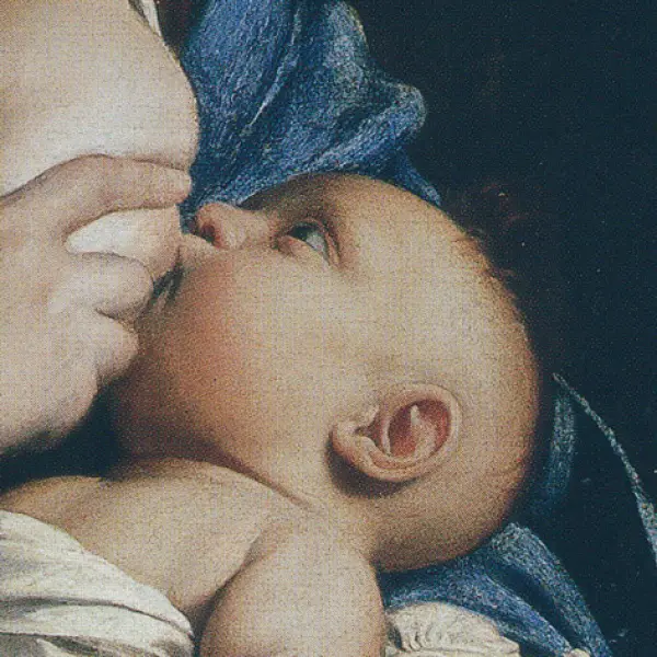 Orazio Gentileschi. Madonna con Bambino. Part. 1609. Olio su tela. cm. 98,5X75
Museo Nazionale d'Arte  della Romania, Bucarest