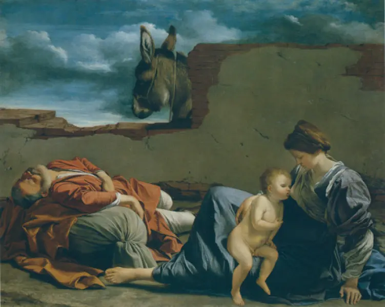 Orazio Gentileschi. Riposo durante la fuga in Egitto.  1620-22 ca. Olio su tela. cm. 176,6X219. City Museum and Art Gallery, Birmingham