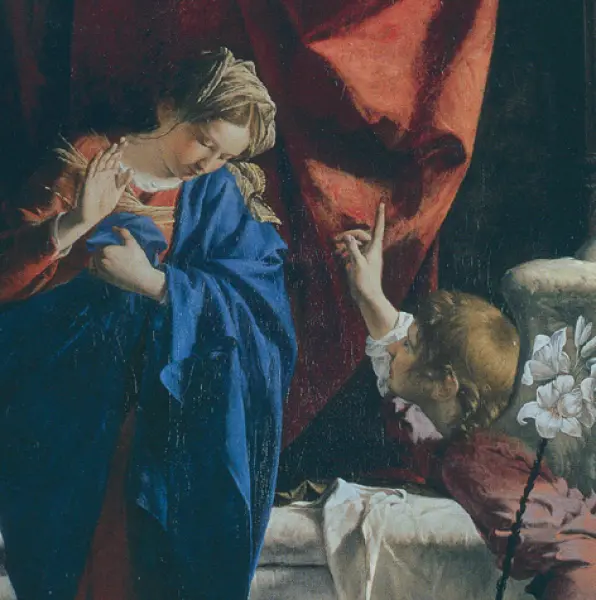 Orazio Gentileschi. Annunciazione. 1623. Dett. Olio su tela. Galleria Sabauda, Torino