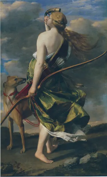 Orazio Gentileschi. Diana cacciatrice. 1630. Olio sui tela. cm. 215X135 Musée des Beau Arts, Nantes