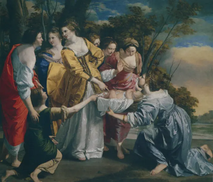 Orazio Gentileschi. Mosè salvato dalle acque. 1630 ca. Olio sui tela. Museo Nacional del Prado, Madrid.