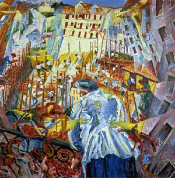 Umberto Boccioni. Visioni simultanee. 1911. Olio su tela. cm. 100X100. Hannover Niedersachsisces Landesmuseum