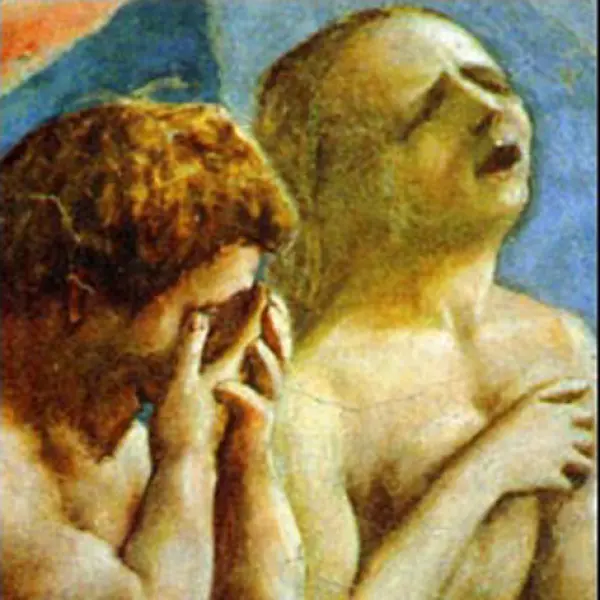Masaccio. Cacciata di Adamo ed Eva. Part. 1424 ca. Affresco. Firenze, Chiesa del Carmine, Cappella Brancacci