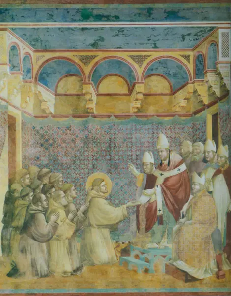 Giotto. Approvazione della Regola. 1296-1304. Affresco. Assisi, Basilica Superiore di San Francesco