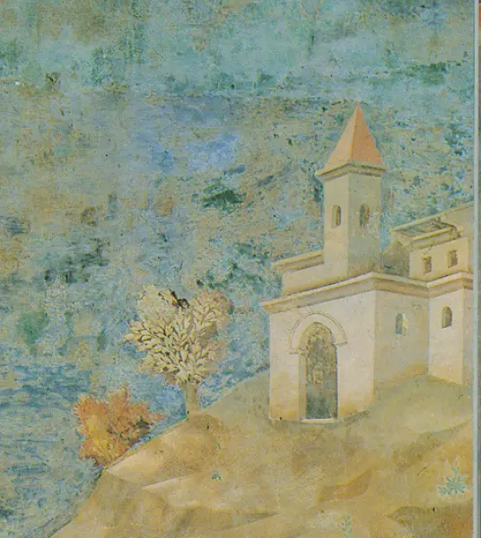 Giotto. Il dono del mantello. Dett. 1290-99. Affresco. Assisi Basilica Superiore di San Francesco.