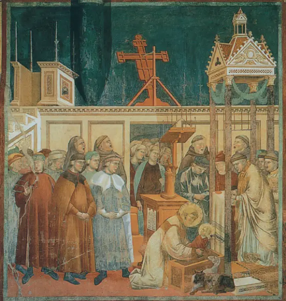 Giotto. Il Presepe di Greccio. 1297-1300 ca. Assisi, Basilica Superiore di San Francesco.