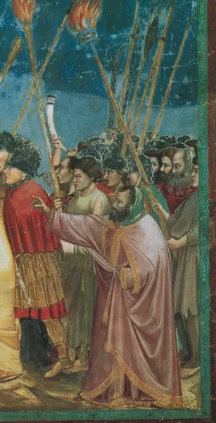 Giotto. Il bacio di Giuda. Dett. 1303-05. Affresco. Padova, Cappella Scrovegni.
