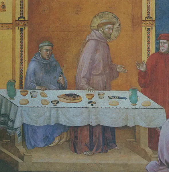 Giotto. La morte del Cavaliere di Celano. Dett. Affresco. 1297-1300. Basilica Superiore di San Francesco. Assisi
