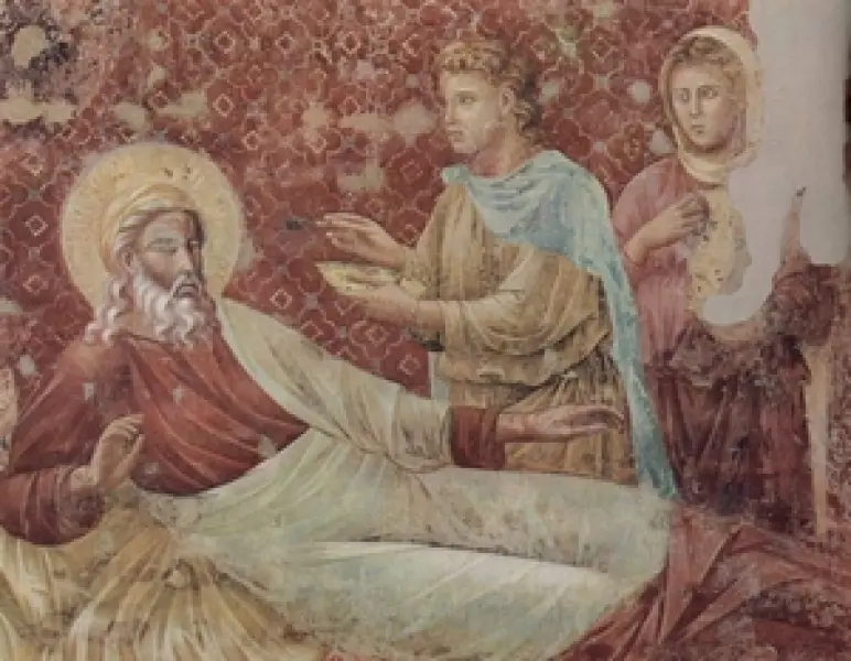 Maestro di Isacco (?) Isacco ed Esaù. 1290 ca. Affresco. Assisi, Basilica superiore di San Francesco.