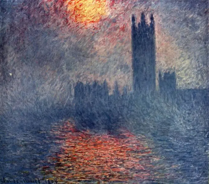 Claude Monet. Il Parlamento di Londra. 1904. Olio su tela. cm. 81X92. Parigi, Louvre.