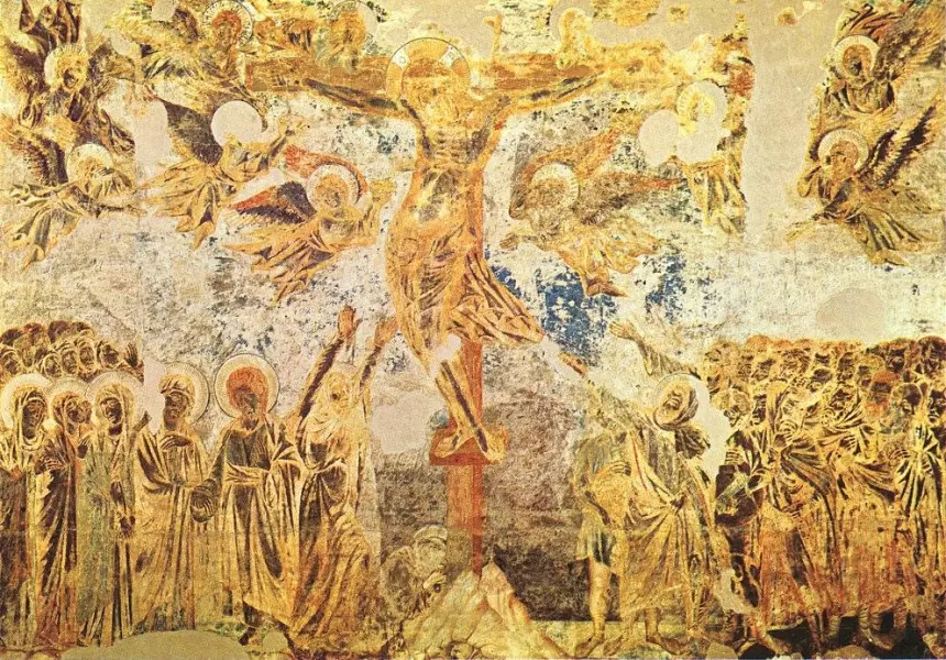 Cimabue. Crocifissione. 1277-1280 ca. Affresco. Transetto sinistro della Chiesa Superiore di San Francesco, Assisi