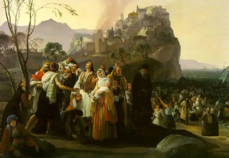 Francesco Hayez. I profughi di Parga. 1831. Olio su tela. cm. 201X290. Brescia, Pinacoteca Tosio martinengo