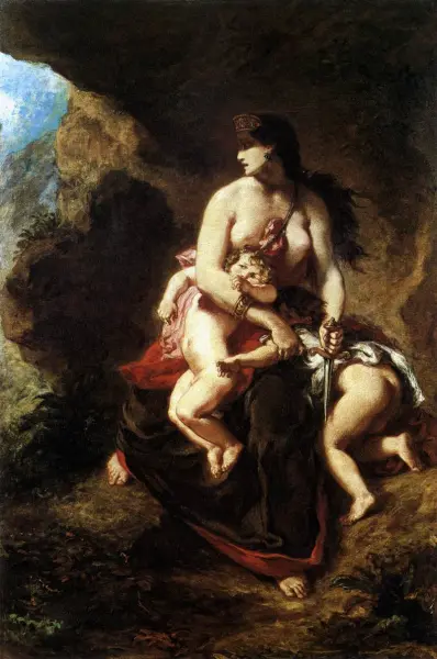 Eugéne Delacroix. La furia di Medea. Olio su tela cm. 122,5X84,5. Parigi, Louvre.