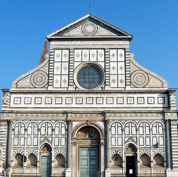 Basilica di Santa Maria Novella, 1279-1370. Facciata. Firenze
