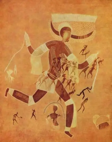 Scena sciamanica. Pittura rupestre Nord Africa Sahariano
