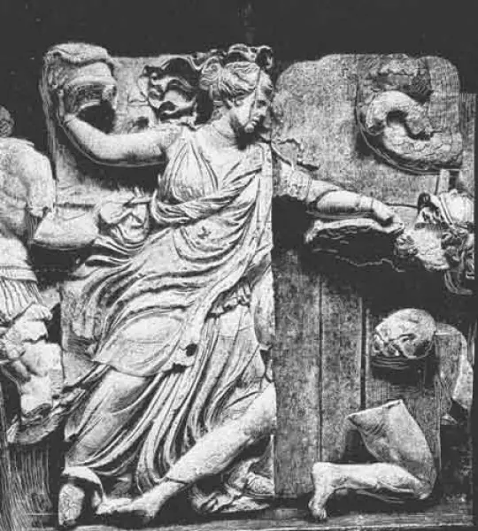 Fregio dell'Altare di Zeus da Pergamo. Part. Altorilievo.