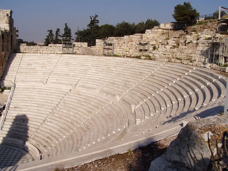 Odéion di Erode Attico. 161 d.C. Veduta della cavea. Atene.