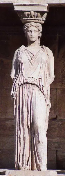 Cariatide. Part. dell'Eretteo dell'Acropoli di Atene.