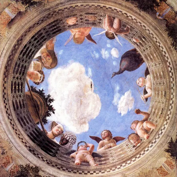 Andrea Mantegna. Camera degli sposi. 1465-74. Affresco. Dett. Mantova, Palazzo Ducale.