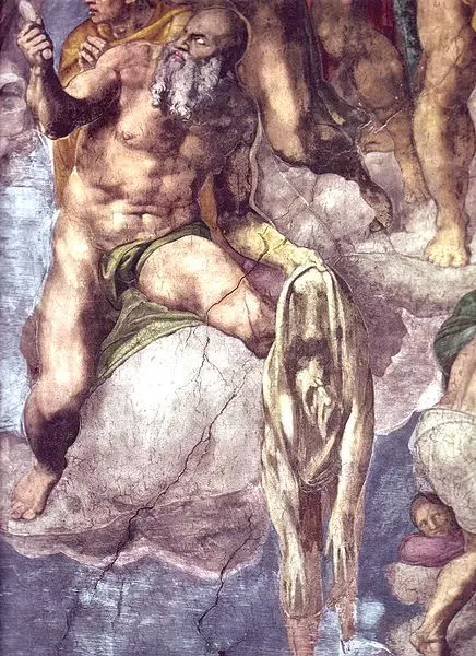 Michelangelo Buonarroti. Giudizio universale. Dett. San Bartolomeo. 1536-41. Affresco.Città del Vaticano, Cappella Sistina