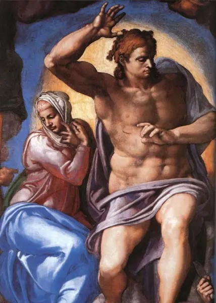 Michelangelo Buonarroti. Giudizio universale. Dett. Cristo giudice. 1536-41. Affresco. Città del Vaticano, Cappella Sistina