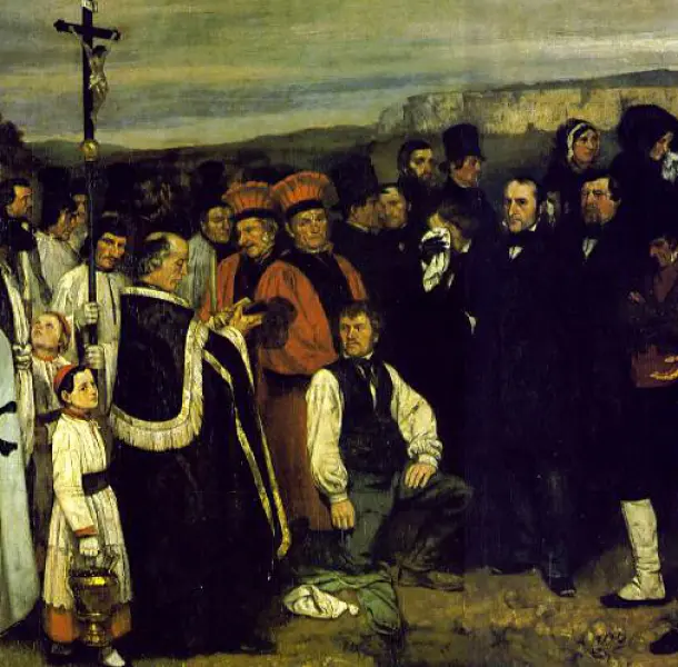 Gustave Courbet. Funerale a Ornans. Dett. 1849-50. Olio su tela. Parigi, Museo d'Orsay