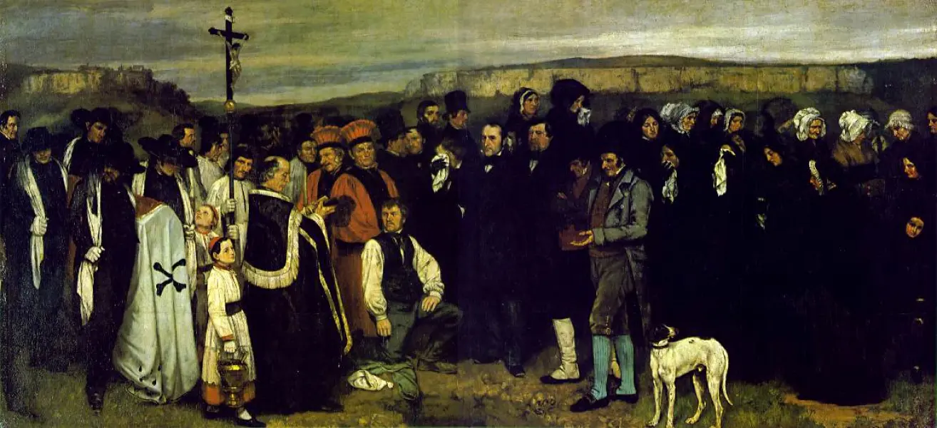 Gustave Courbet. Funerale a Ornans. Dett. 1849-50. Olio su tela. Parigi, Museo d'Orsay