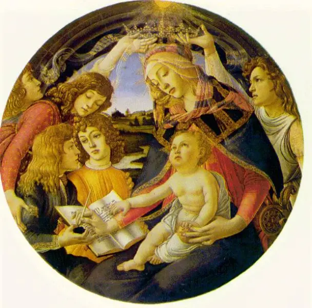 Sandro Botticelli. Madonna del Magnificat. 1483-85. Tempera su Tavola. Firenze, Uffizi