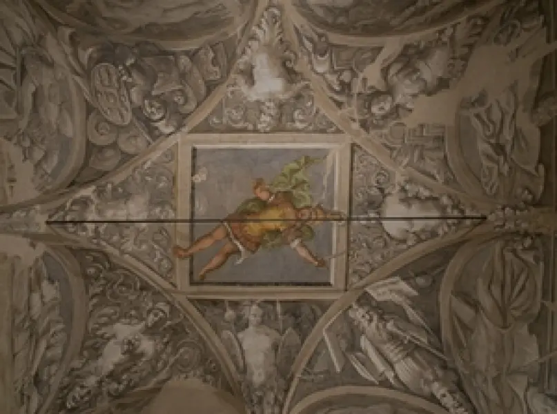 A. Aspertini. Decorazione del soffitto della Sala di Marte. Affresco. 1538-42. Minerbio, Rocca Isolani