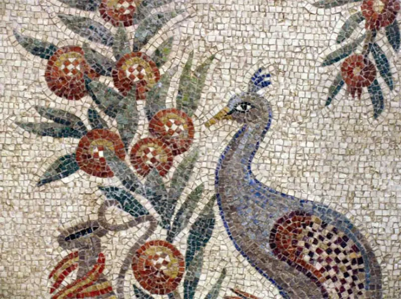 Mosaico romano," Pavone" Mausaleo Santa Costanza, Roma.