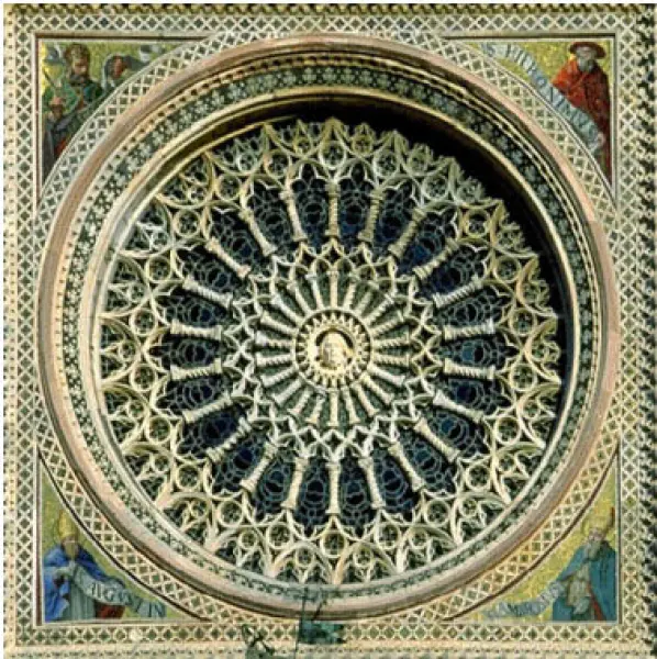 Lorenzo Maitani. Rosone.1310-1330. Marmo.  Orvieto, Duomo