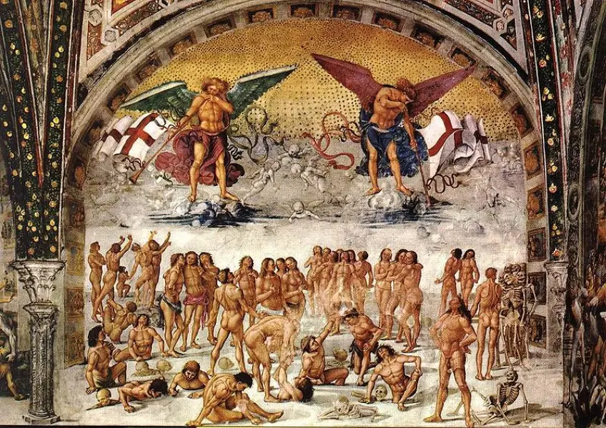Luca Signorelli. La resurrezione della carne. Affresco. Cappella di San Brizio. Orvieto, Duomo