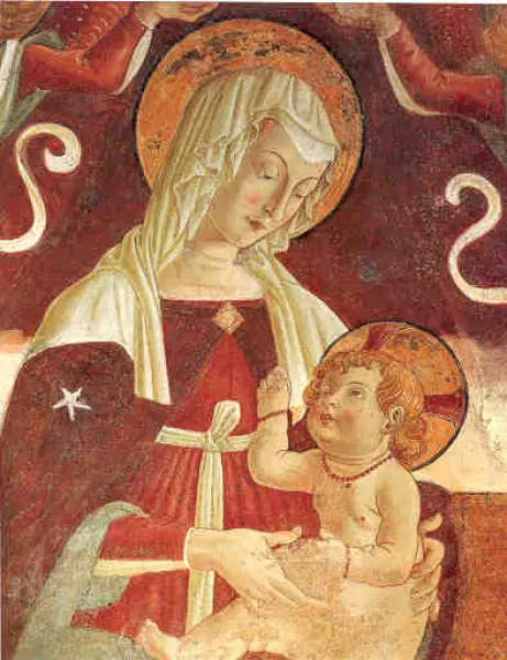 Piermatteo d'Amelia. Madonna col Bambino. Affresco. Avigliano Umbro, chiesetta della Santissima Annunziata.