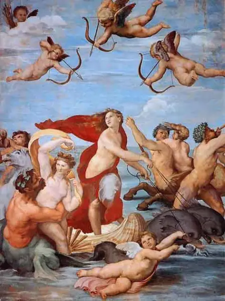 Raffaello Sanzio. Il trionfo di Galatea. 1511. Affresco. Roma, Farnesina