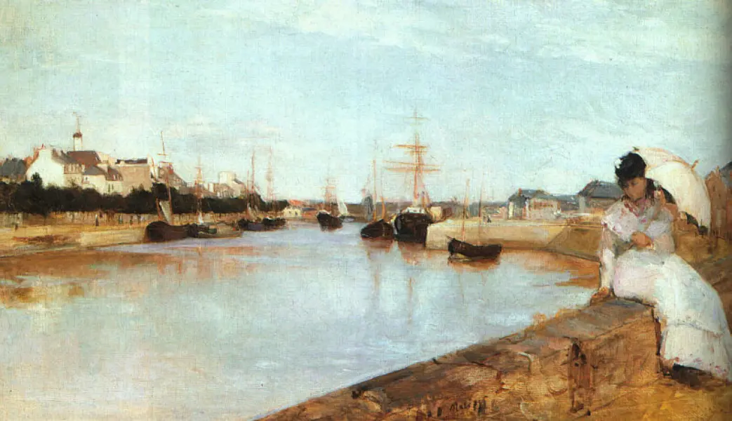 Berthe Morisot
" Il porto a Lorient", 1869
Olio su tela 43,5 x 73 cm
Washington, D.C., National Gallry of Art,
Collezione Ailsa Mellon Bruce 1970