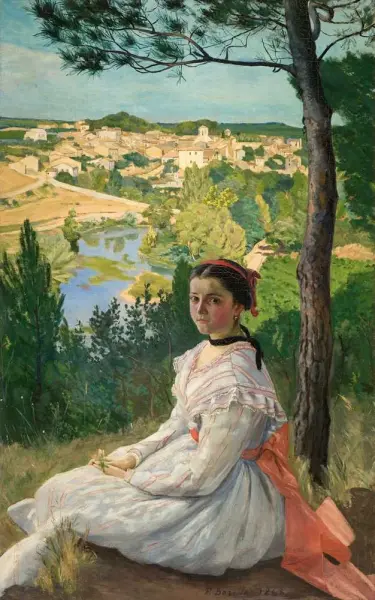 Jean Frédéric Bazille. La veduta del villaggio.  1868. Montpellier, Musèe Fabre