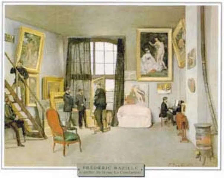 Jean Frédéric Bazille. Studio in rue de la Condamine. 1870, Olio su tela, cm. 98X128,5. Parigi, Musèe d'Orsay