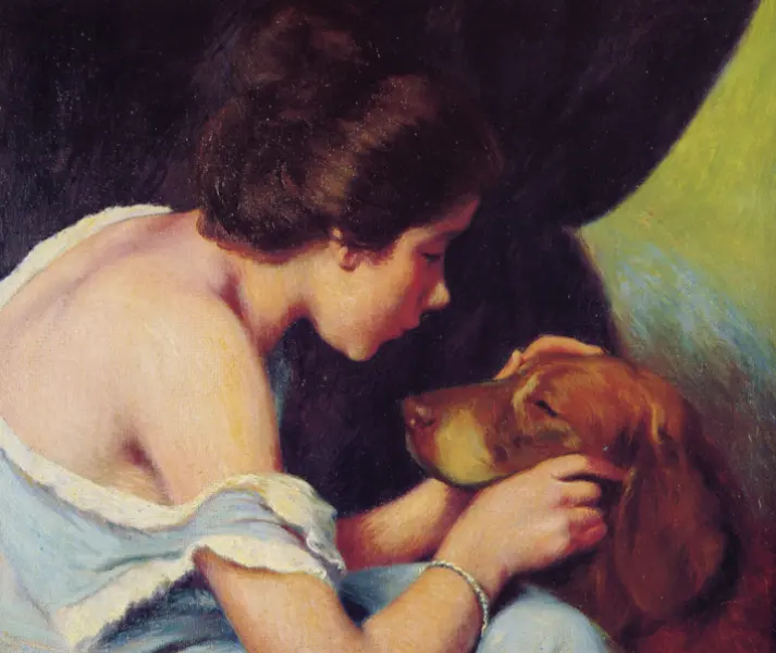 Federico Zandomeneghi, L'Amico Fedele, 1874 ca. Olio su tela, cm. 46 x 55, Collezione Privata, Milano.