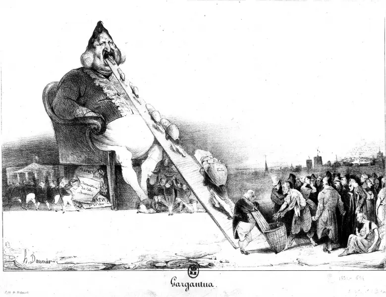 Honorè Daumier. Gargantua. 1831. Caricatura di Luigi Filippo di Francia. Litografia